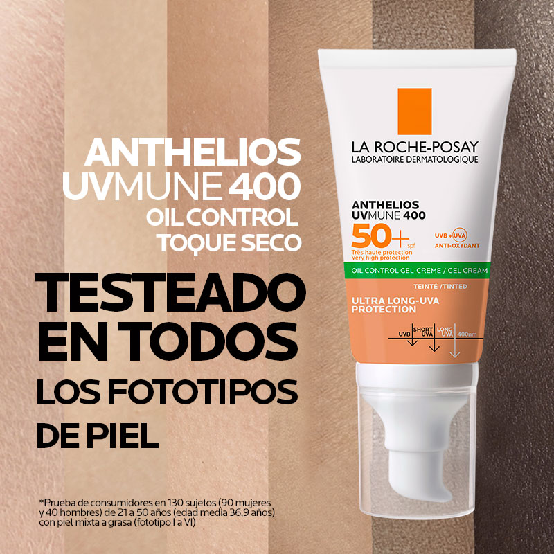 Lrp Anthelios Xl Protector Solar Toque Seco Piel Grasa Con Color Spf50+ 50ml Crema Facial - Imagen 4