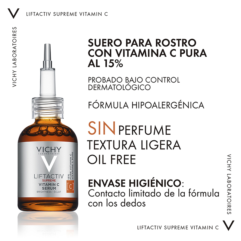 Vichy Liftactiv Supreme 15% Vitamina C Serum 20ml Suero Facial - Imagen 4